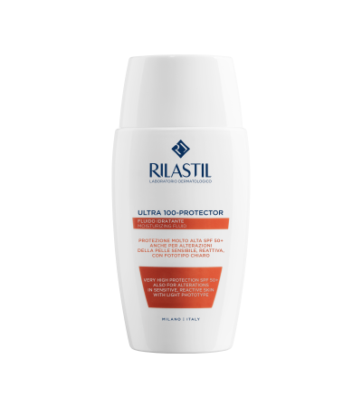Rilastil Ultra 100-Protector Moisturizing Fluid SPF 50+ Sensitive and Reactive Skin With Light Phototype 50 ml